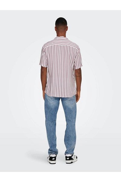 Only & Sons Ανδρικό πουκάμισο μωβ 22013267   Onswayne Life Ss Viscose