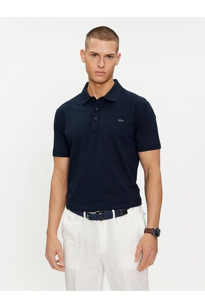 PAUL&SHARK Erkek Polo Yaka Düğme Kapamalı Kısa Kollu Lacivert Polo Yaka T-Shi...