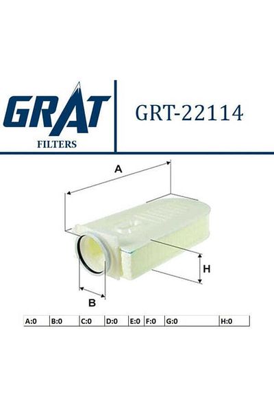 GRAT 22114 Model Mercedes W204 W212 W221 W166 W222 11-1997 Air Filter