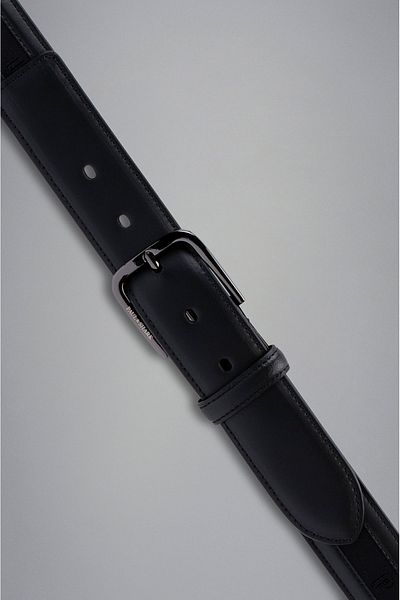 PAUL&SHARK Men's Brand Logo Leather Daily Use Black Belt24416003-011