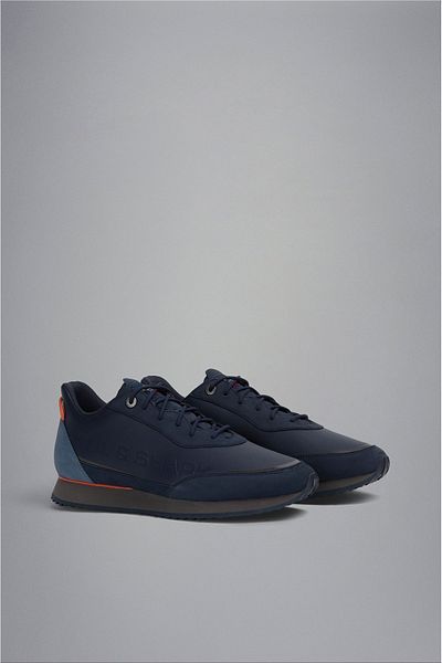 PAUL&SHARK Men's Comfortable Sole Lace-up Navy Blue Sneakers with Brand Logo13318002-050