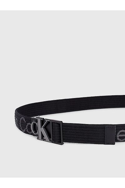 Calvin Klein Pánská kovová přezka s logem z pravé kůže Černý pásek K50K 511819 -01R