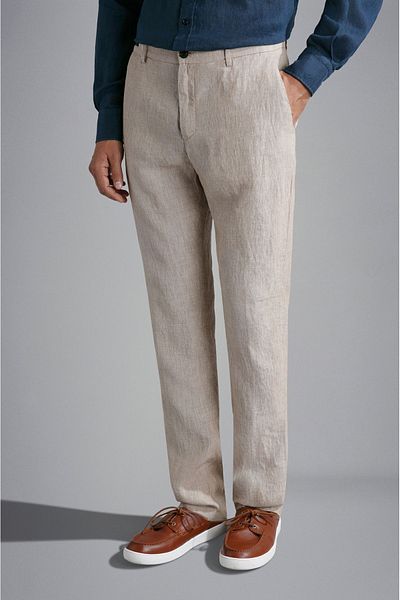 PAUL&SHARK Men's Long Length Buttoned Daily Use Gray Trousers with Pockets24414040-119
