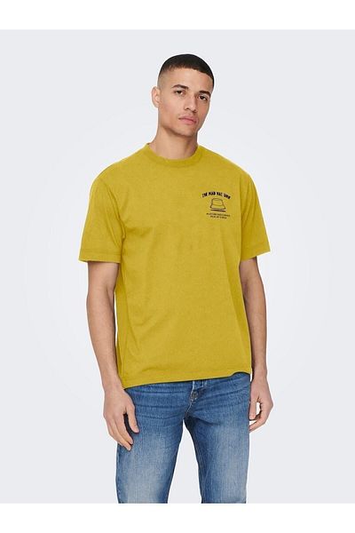 Only & Sons Ανδρικό κίτρινο μπλουζάκι Farris Life Rlx Elon Street Ss Tee 22024796 -22