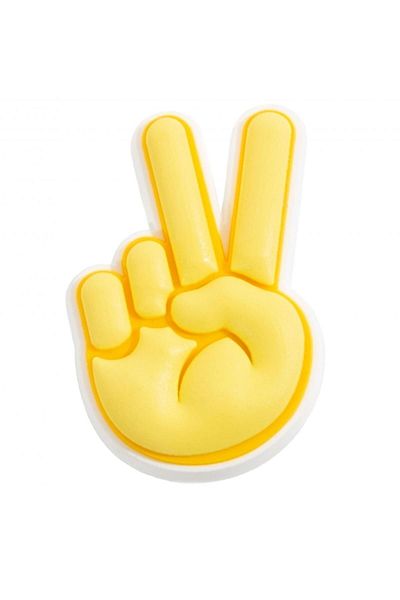 Crocs Jibbits Yellow Peace Hand Sign - Στολίδι με παντόφλες παπουτσιών