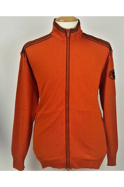 PAUL&SHARK Men's Brand Logo Detailed Regular Fit Long Sleeve Orange Cardigan I20p1266-954