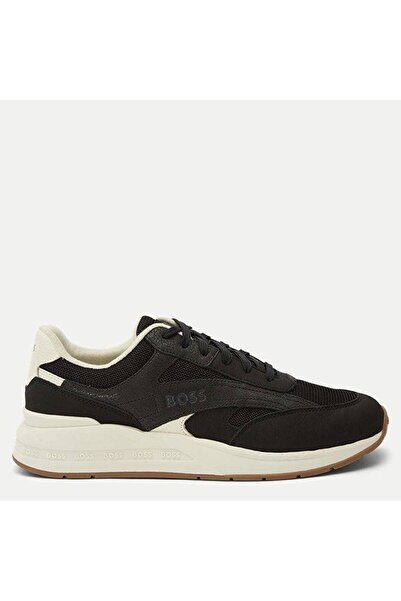 BOSS Erkek Logolu Normal Kalıp Bağcıklı Günlük Siyah Sneaker 50498902-001