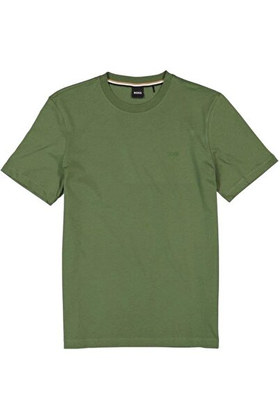 Tommy Hilfiger Erkek regular fit Kısa Kollu Düz Bisiklet Yaka Yeşil1 T-Shirt