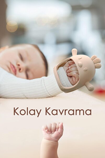 Meleni Baby Silikon Bebek Diş Kaşıyıcı - Diş Kaşıma Eldiveni Yenidoğan Dişlik Pembe