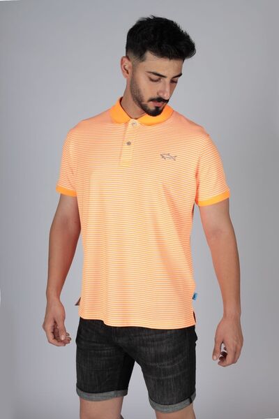 PAUL&SHARK Ανδρικό μπλουζάκι με κανονική εφαρμογή, μονόχρωμο κοντομάνικο πορτοκαλί 23411265 -178