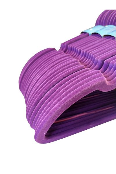 Lorin 20-Piece Velvet Non-Slip Clothes Hanger Purple