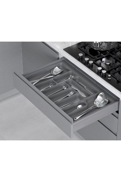 STARAX S-2290-Gp Gray Antibacterial Drawer - 90 Pieces Spoon Holder Module, D:49-40 cm Cut