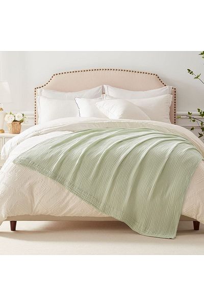 Silk Cocoon Κάλυμμα κρεβατιού King Size 230x240 cm Soft Water Green Cool 4 στρώσεων Μουσελίνα οργανικό 100% βαμβάκι