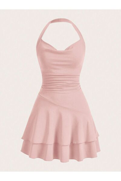 Dressco Eva - Boyundan Askılı Fırfırlı Mini Elbise