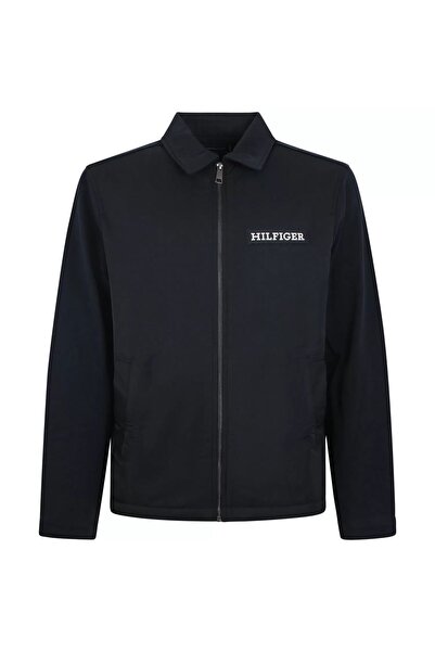 Tommy Hilfiger Erkek Uzun Kollu Fermuarlı Marka Logolu Mavi Ceket MW0MW33654-DW5