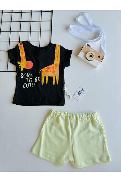 cacobutik Giraffe Printed Shorts Set