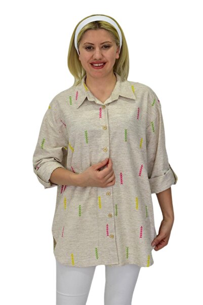 HİSSET Жіноча сорочка з набивним малюнком - BGL-ST03707