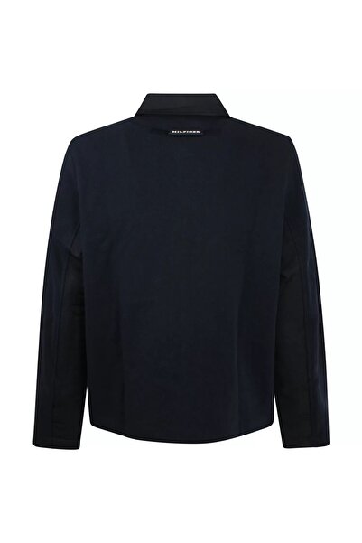 Tommy Hilfiger Erkek Uzun Kollu Fermuarlı Marka Logolu Mavi Ceket MW0MW33654-DW5