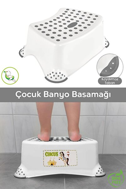 Meleni Baby Kaydırmaz Çocuk Bebek Banyo Basamağı - Kaymaz Lavabo Taburesi