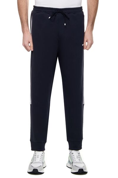 BOSS Erkek Fermuarlı İpli Dar Kesim Cepli Lacivert Spor Pantolon 50511517-402