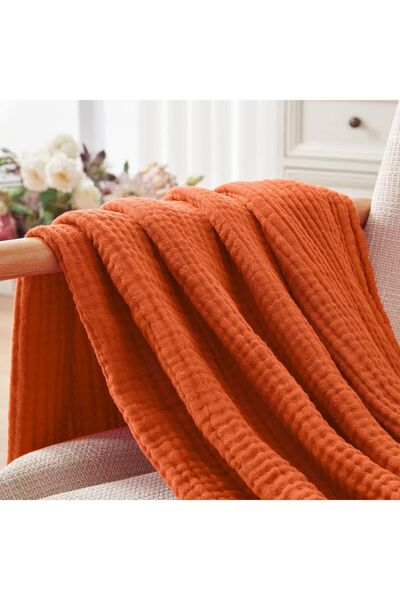 EVYA King Size 230X240Cm 4 Layer Muslin Pique Organic 100% Cotton Soft Tile Cool Bedspread