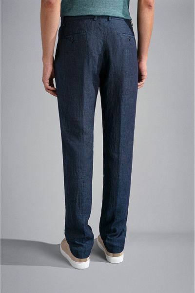 PAUL&SHARK Men's Long Length Buttoned Daily Use Navy Blue Trousers with Pockets24414040-104