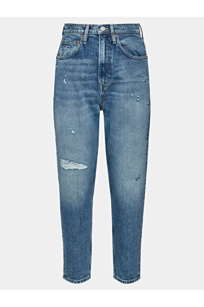 Tommy Hilfiger Kadın Denim Dar Kalıp Cepli Eskitme Model Mavi Jeans DW0DW1728...