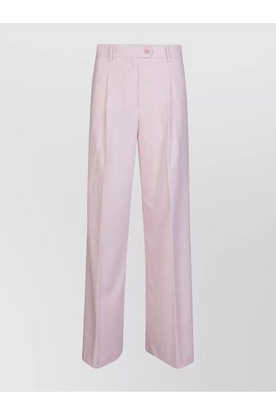 Liu Jo Women's High-waisted Pocketed Wide-leg Casual Powder Trousers MA4169T4432-N9118