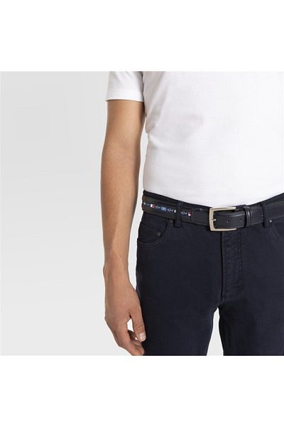 PAUL&SHARK Men's Woven Belt C.wLeather-fabric