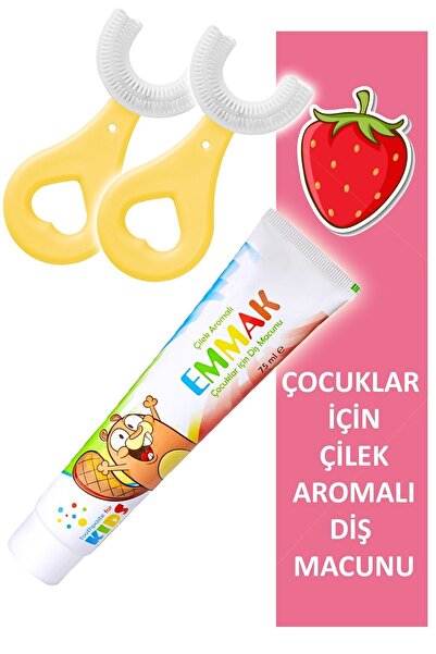 Lyra Professional U Şeklinde Pratik Çocuk Diş Fırçası 2-6 Yaş Sarı 2 Adet + E...