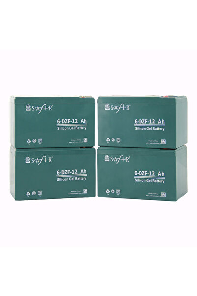 SAFİR Safir Jel Akü 12 V - 12+ Ah 4.2 Kg ( 14ah Uyumlu ) 4'lü Set