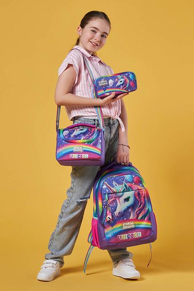 Coral High Set de 3 genți cu sclipici cu model unicorn - Copii CITIȚI 0123663