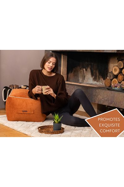 English Home Pouf Hocker | Quadratischer Pouf | Hochwertiger Hocker | Pflegeleichter Pouf | Pouf Hocker fürs Wohnen