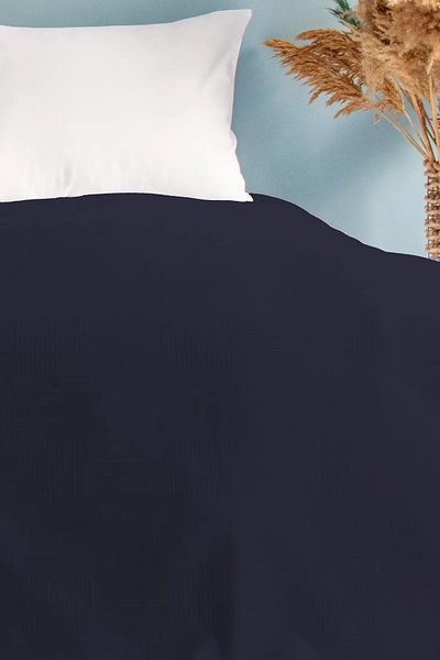 FUNNDY Navy Blue Checkerboard Patterned Double Pique - Hotel Pique 200x230