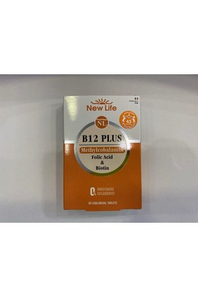 New Life New_life B12 Plus 60 Tablet / شكل قابل للتحلل في 45 ثانية تحت اللغة المحدثة