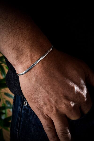 Ebrar Silver Balık Sırtı Gümüş Bileklik Unisex Balıksırtı Model 925 Ayar Gümüş Bileklik Taşsız Bileklik