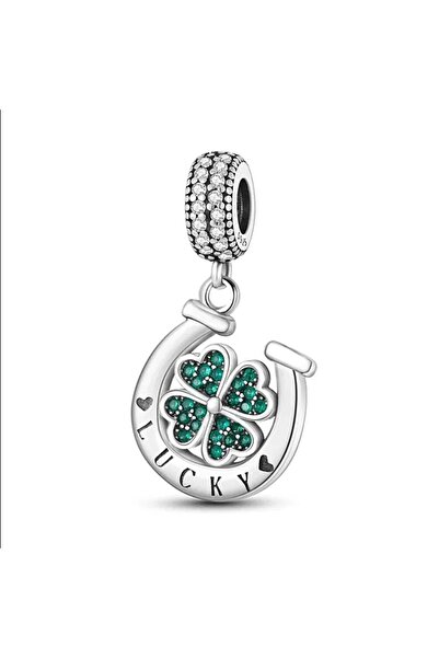 Lux Design 925 Ayar Gümüş Lucky, Nal, Yonca Sallantılı Charm