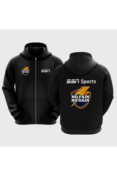 SSN Sports Style Nutrition Fitment Long Sleeve Regular Cut Hooded Zipper Sweatshirt