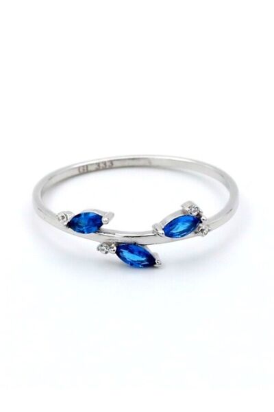 Çgk Çiğdem Gürel Kuyumculuk Lacivert Baget Taşlı Altın Yüzük