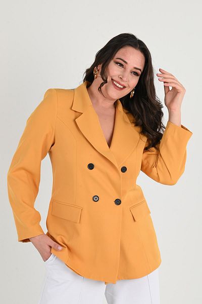 Yellow plus size blazer store