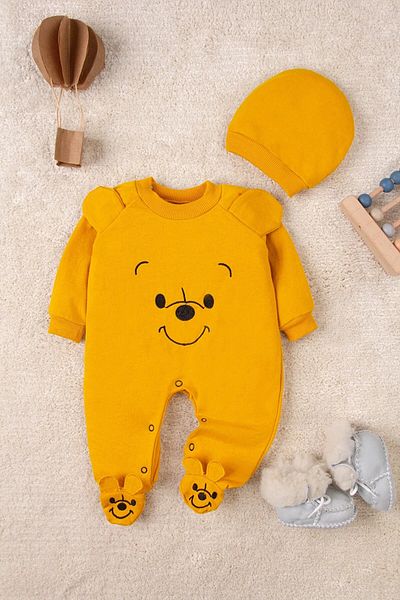 Mai Perla Teddy Bear Smiling - Eared Beret Jumpsuit
