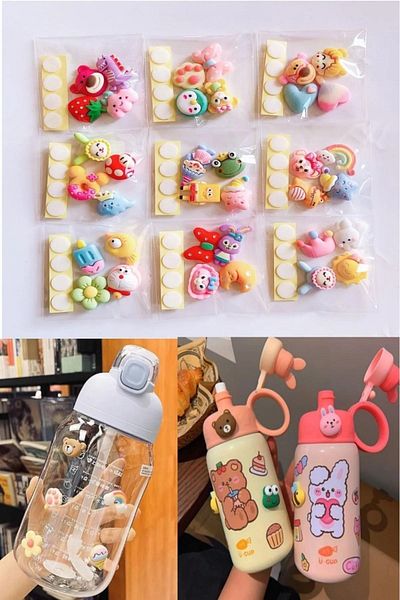 northhome 8 Pieces 3D Water Bottle Sticker Set - Mixed Children's Sticker