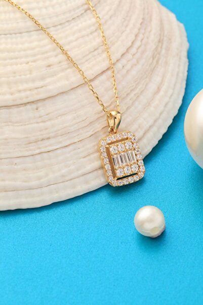 Çgk Çiğdem Gürel Kuyumculuk Kadın Sarı Baget Altın Kolye Zk0152