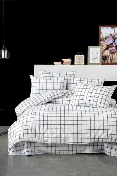 mihriban Σετ παπλωματοθήκης από βαμβακερό ύφασμα διπλού σιδήρου (ΧΩΡΙΣ ΣΕΝΤΟΝΙΑ)