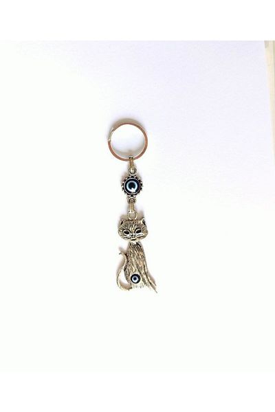 Melien Magical Cat Evil Eye Beaded Keychain Δώρο Στολίδι Αξεσουάρ τσάντας 13cmx3cm