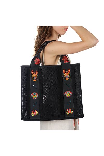 Happy-Nes La Superba Black Beach Bag