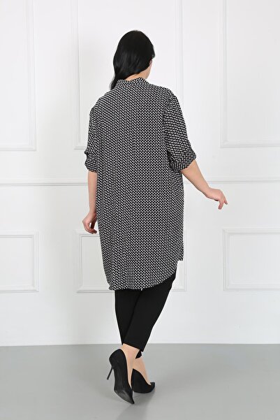 By Alba Collection Βαμβακερό τουνίκ βισκόζης με μαύρο σχέδιο