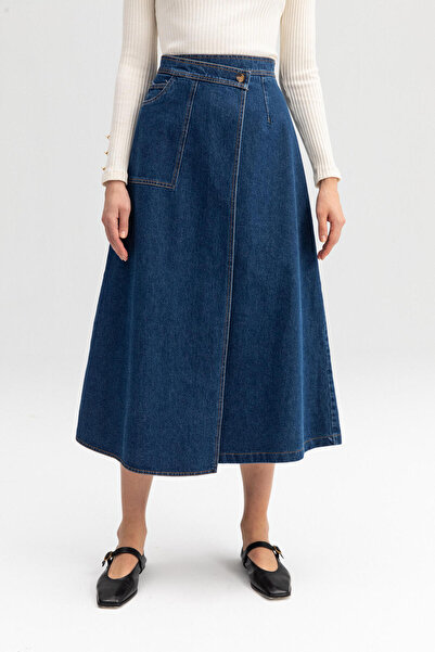 Touché Privé Double-breasted Denim Skirt