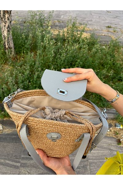 MaVaux Geantă de umăr din piele naturală Lily - Iuta Paie