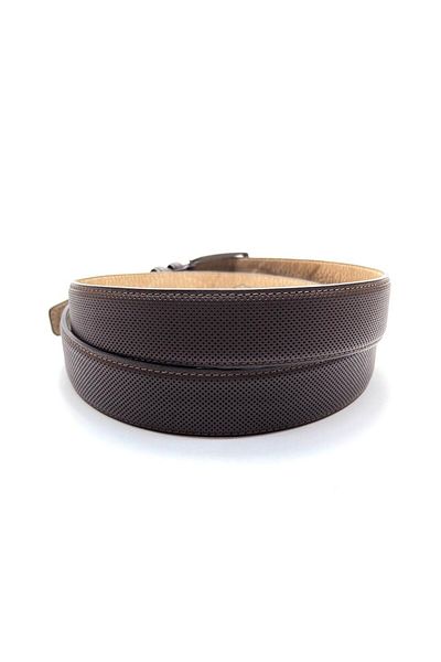 GİRAY Genuine Leather Brown Needle Pattern Men's Belt